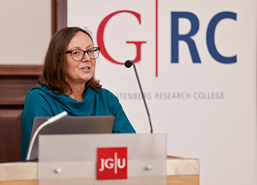 Paola Arlotta bei der Verleihung des Gutenberg Research Awards 2023 (Foto: Stefan F. Sämmer)