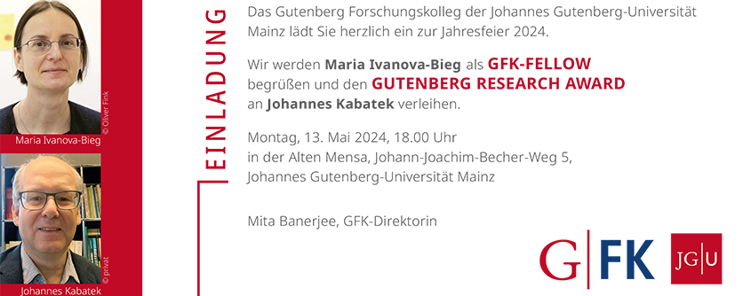 13. Mai 2024: Jahresfeier des GFK mit Verleihung des Gutenberg Research Awards